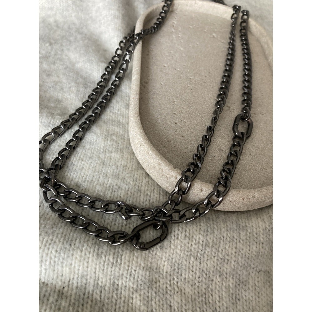 Gunmetal‎ Gray Chain Belt Link Chain Gothic Grunge Loose Fit Adjustable